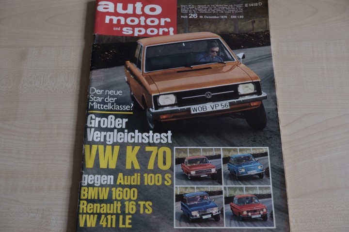 Deckblatt Auto Motor und Sport (26/1970)